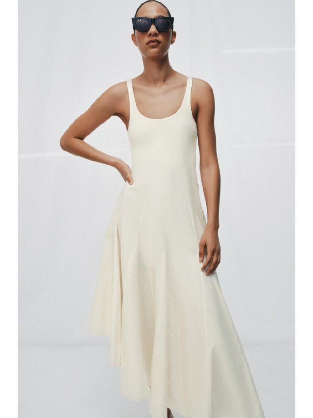 ZARA COMBINATION GODET DRESS - Picture 3 of 7